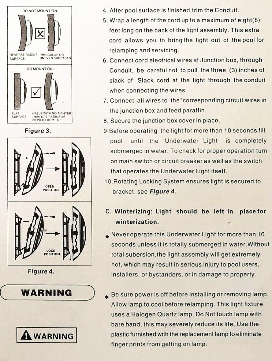 manual 2 luces led para piscina