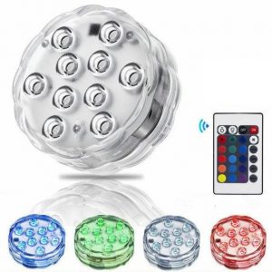 Luz Led Piscina Sumergible Rgb 10 Colores -control Remoto.