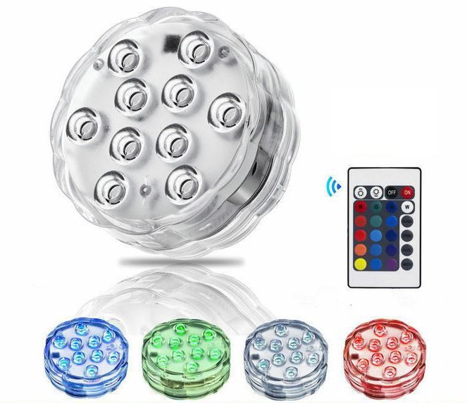 Luz Led Piscina Sumergible Rgb 10 Colores -control Remoto.