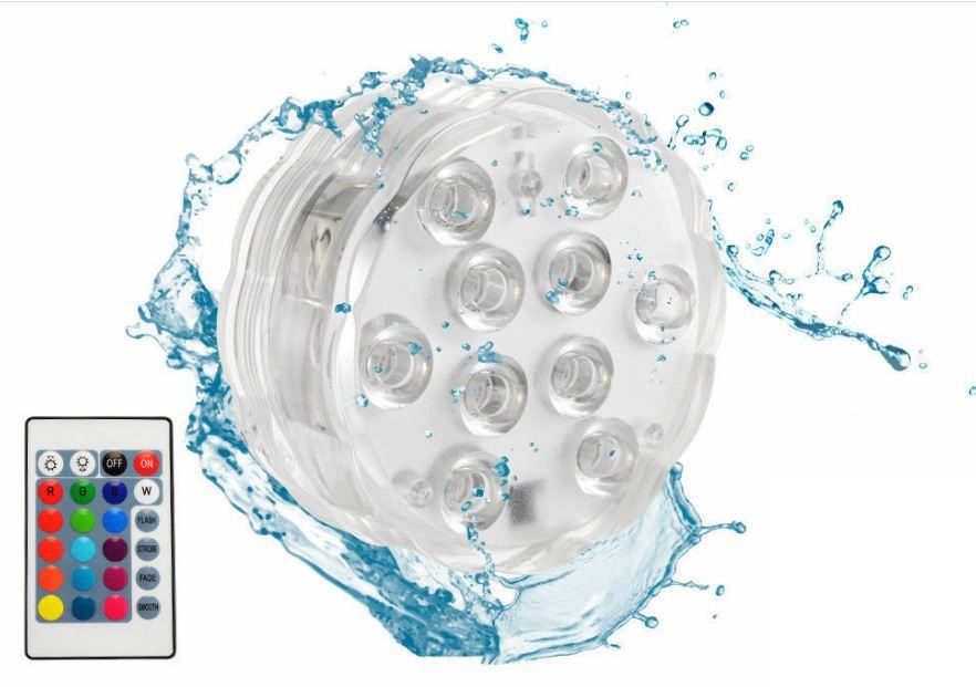 Luz Led Piscina Sumergible Rgb 10 Colores -control Remoto. - Imagen 12