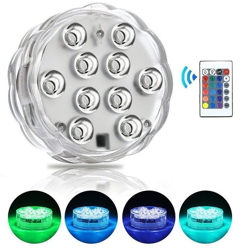 Luz Led Piscina Sumergible Rgb 10 Colores -control Remoto. - Imagen 2