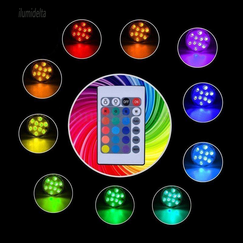 Luz Led Piscina Sumergible Rgb 10 Colores -control Remoto. - Imagen 10